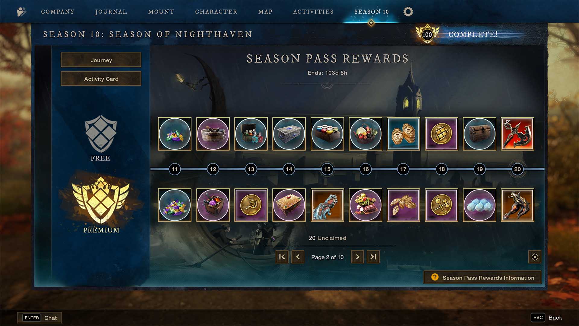new world season 10 season pass rewards 20